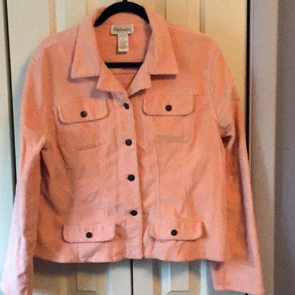 Chadwicks Peach Corduroy Jacket Size 12